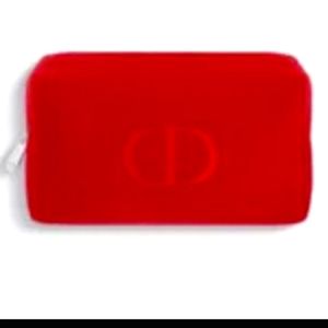 DIOR Red Velvet Makeup Bag